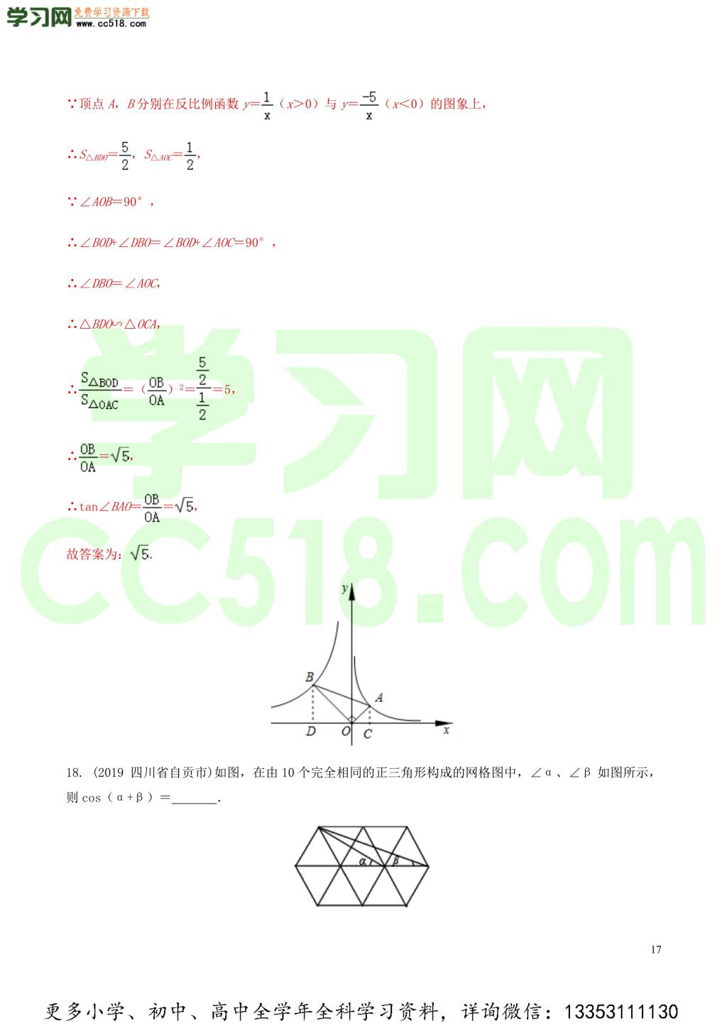 2020中考数学热点专练17锐角三角形（含解析）