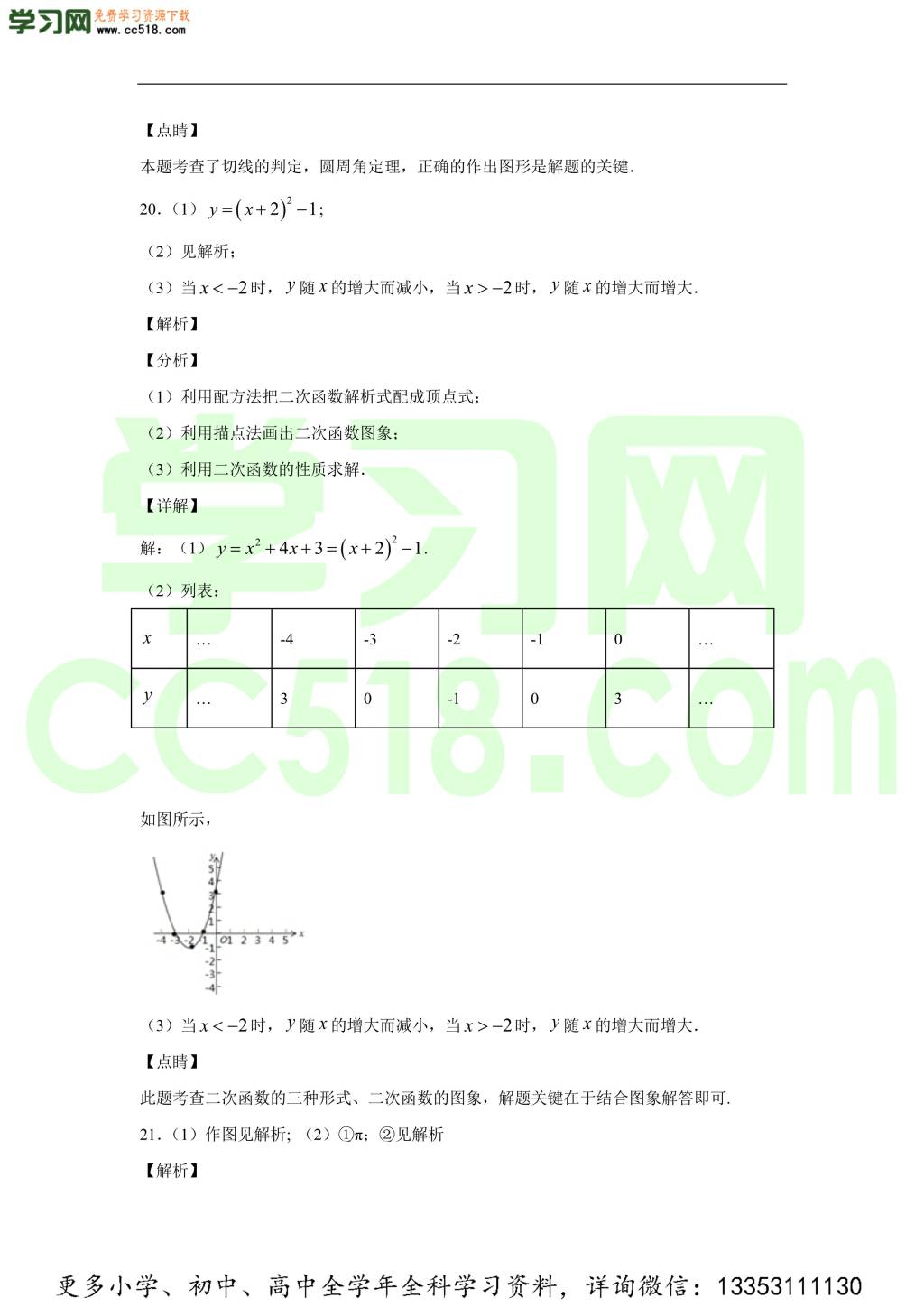 北京市西城区师范大学附属中学2019-2020学年初三数学上学期期中考试题