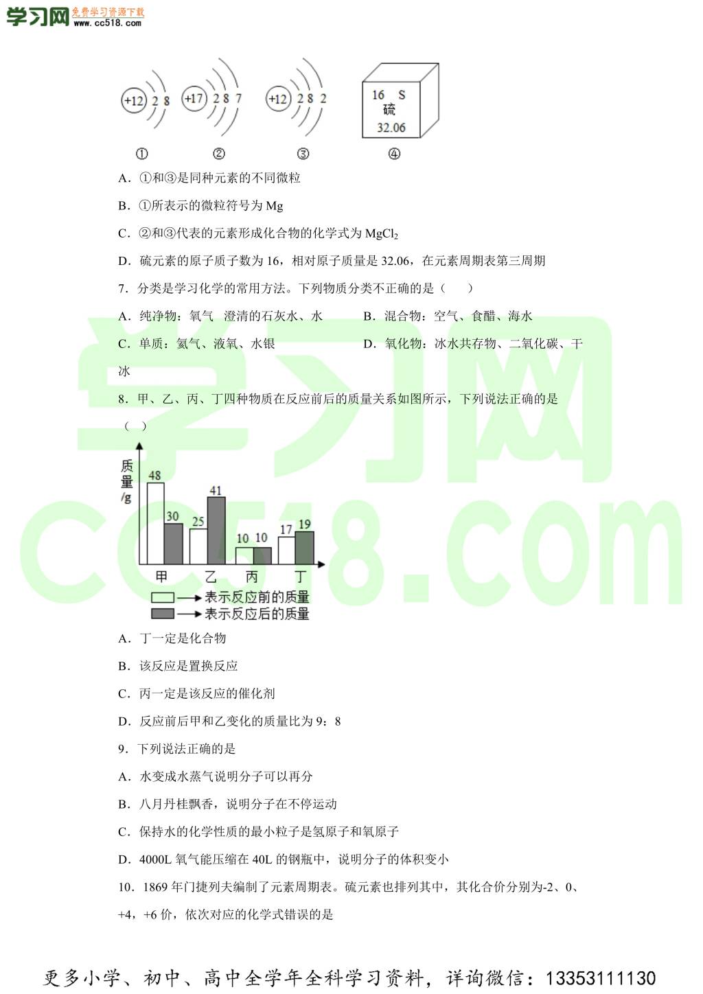 河南省郑州市巩义市西学区2020-2021学年初三化学上学期期中考试题