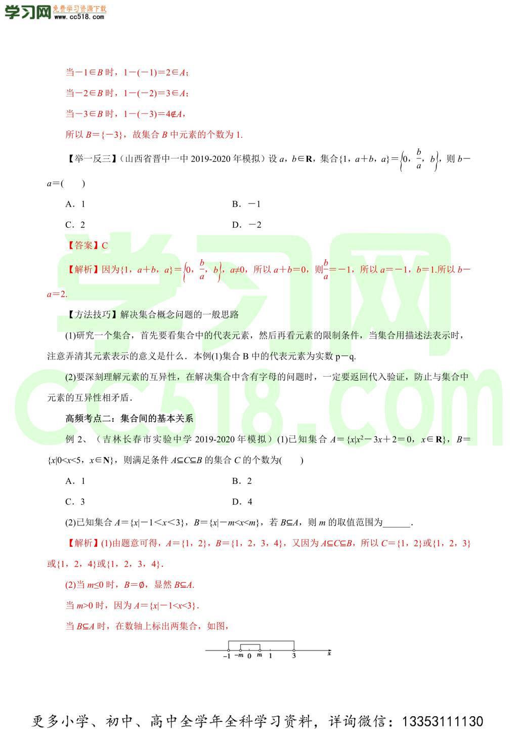 2020-2021学年理科版高三数学一轮复习知识点讲解（一）