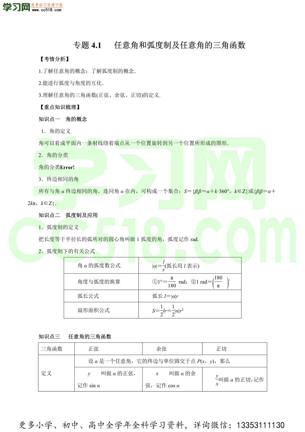 2020-2021学年理科版高三数学一轮复习知识点讲解（二）