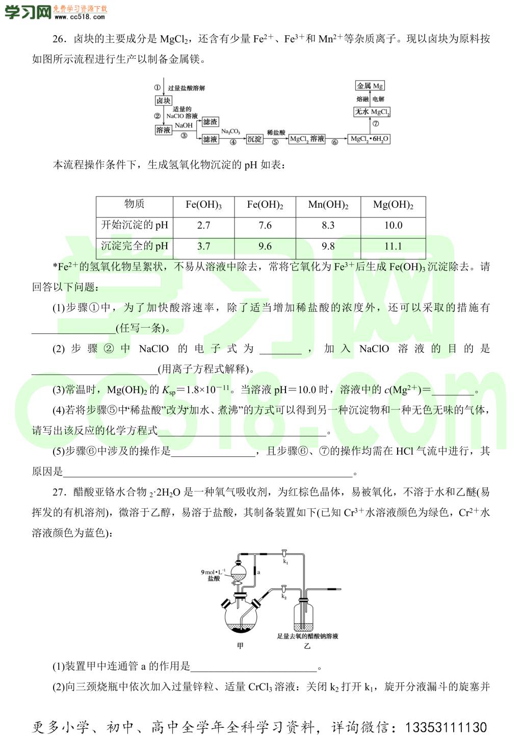 2020届新课标冲刺高考化学考前预热卷（24份）