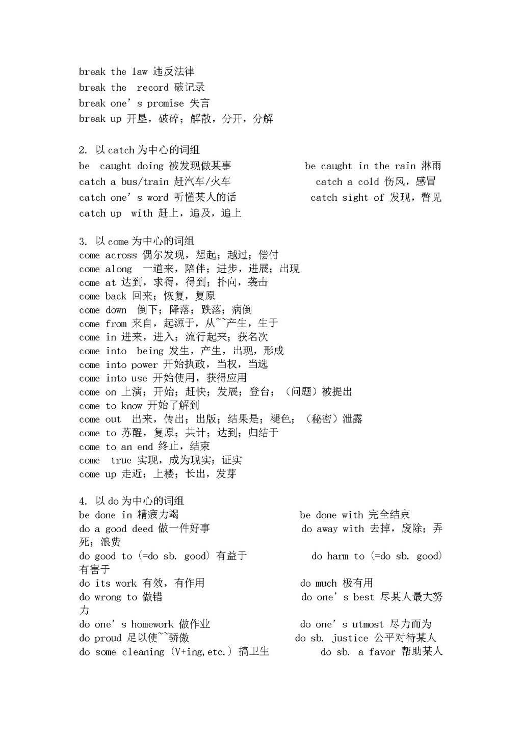 2021年高考英语完型填空高频词组(文件编号：21011106）