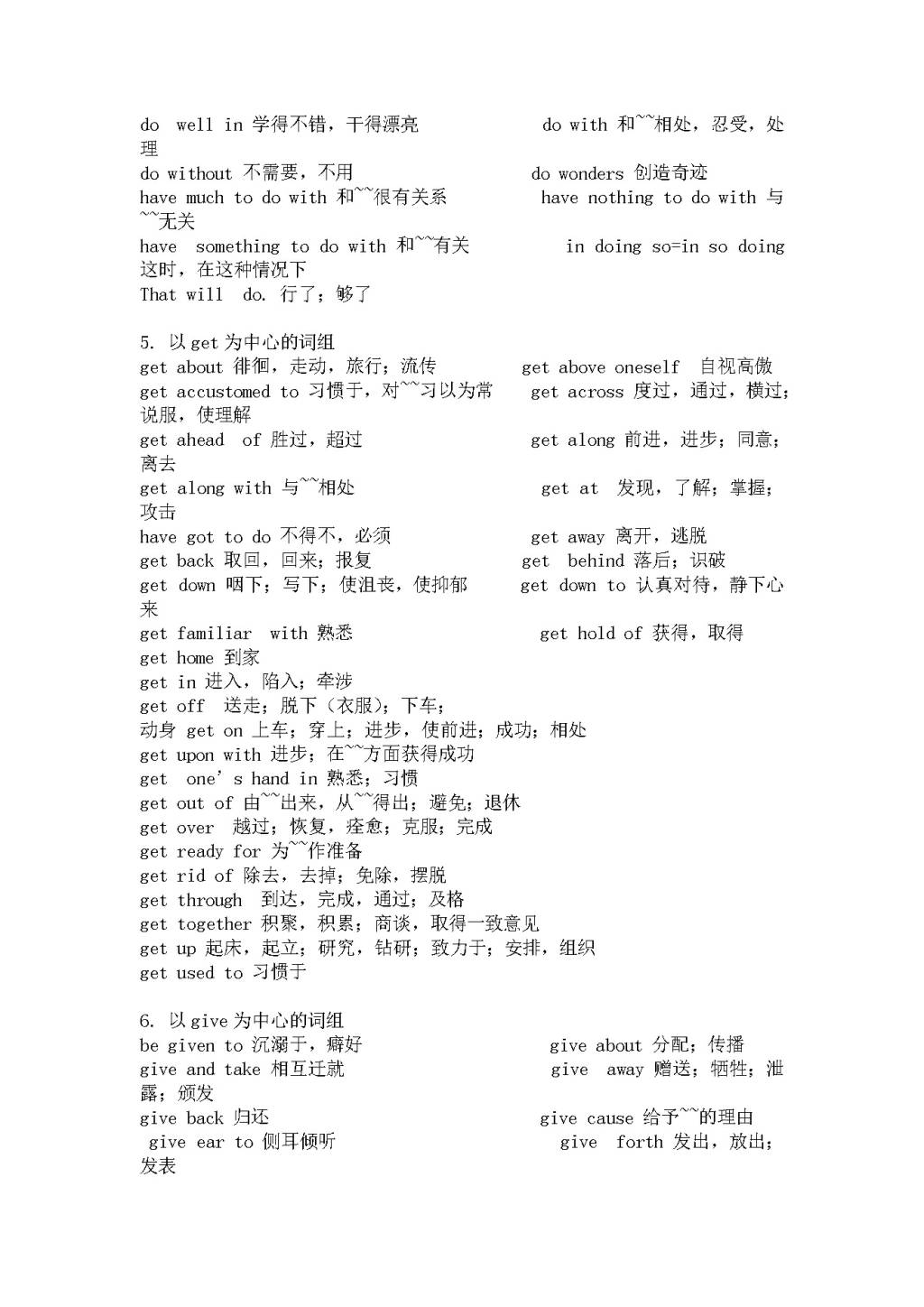 2021年高考英语完型填空高频词组(文件编号：21011106）