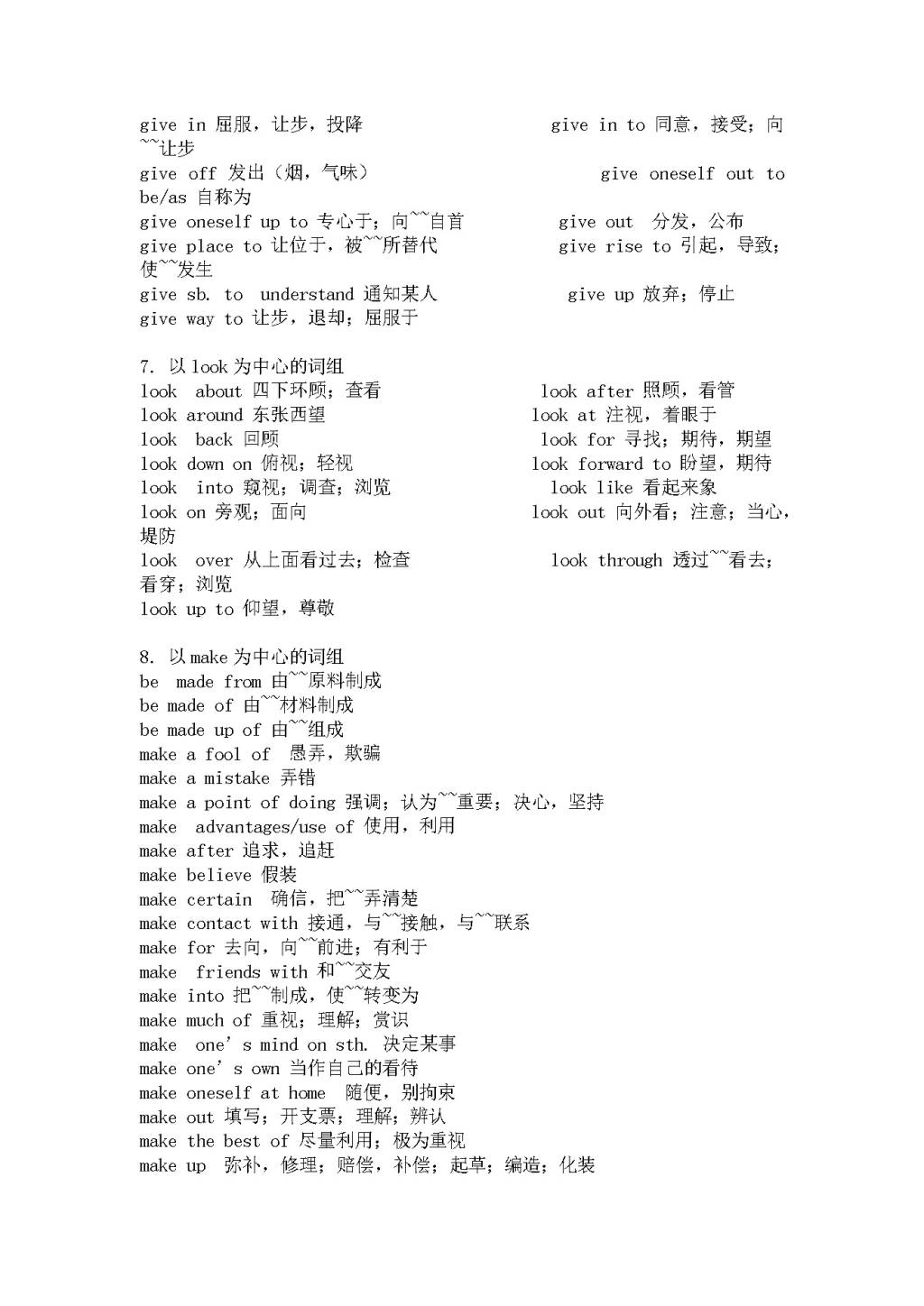 2021年高考英语完型填空高频词组(文件编号：21011106）