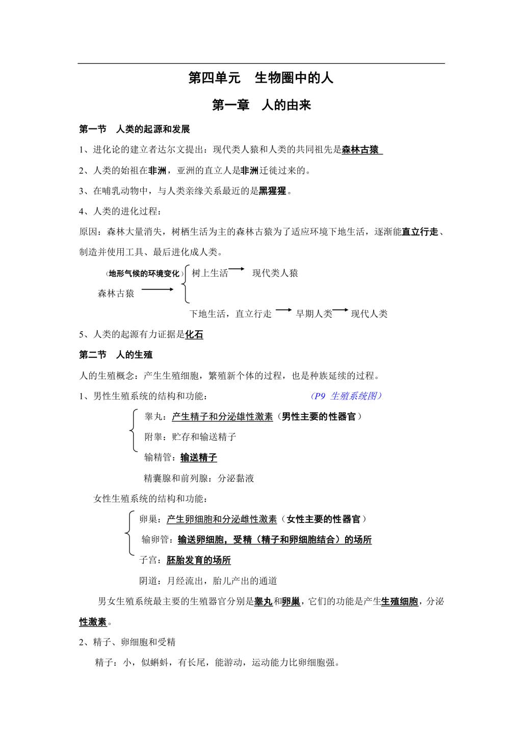 2021年寒假预习资料七年级生物下册知识点提纲（文件编号：21013119）