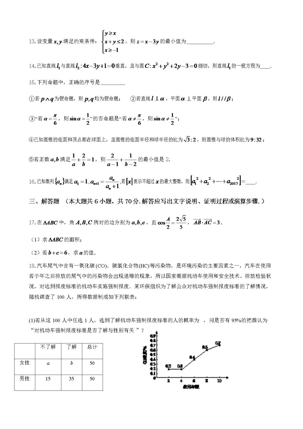 黑龙江省大庆铁人中学高三下学期开学考试（3月）数学（文）（含答案）（文件编号：21021504）