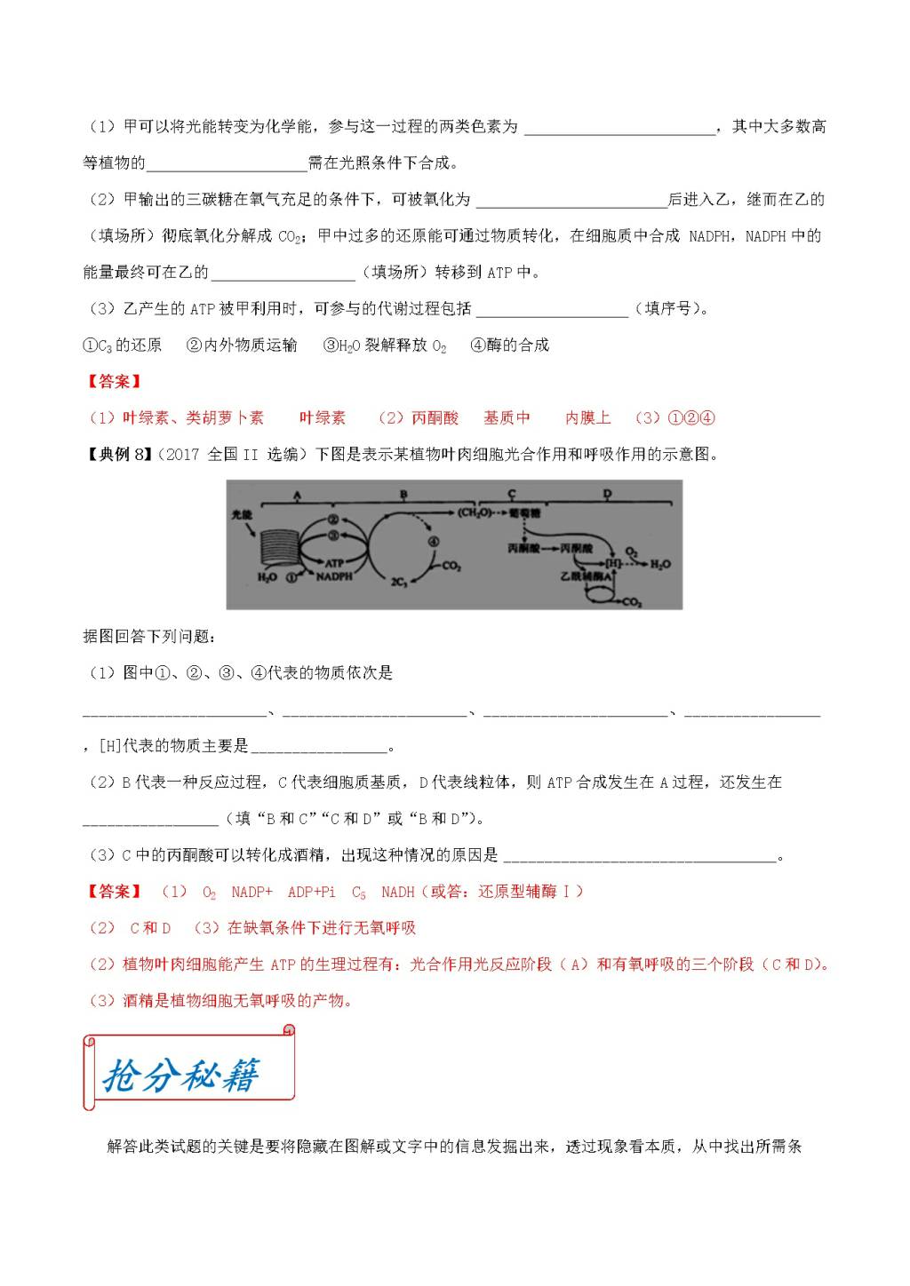 高考生物二轮复习难点专项突破(文件编号：21040102）