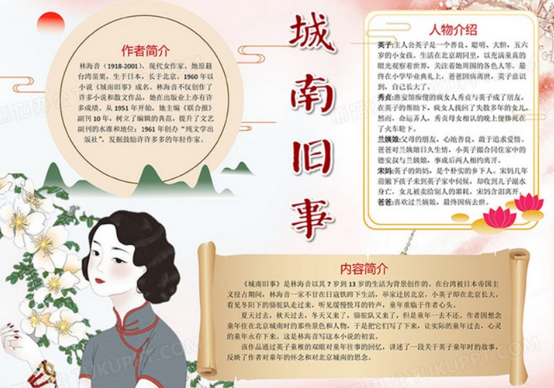 城南旧事读后感小报读书阅读手抄报
