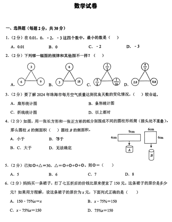 2025年吉林省长春市二道区长春五十二中赫行实验学校小升初数学试题 2025年吉林省长春市二道区长春五十二中赫行实验学校小升初数学试题