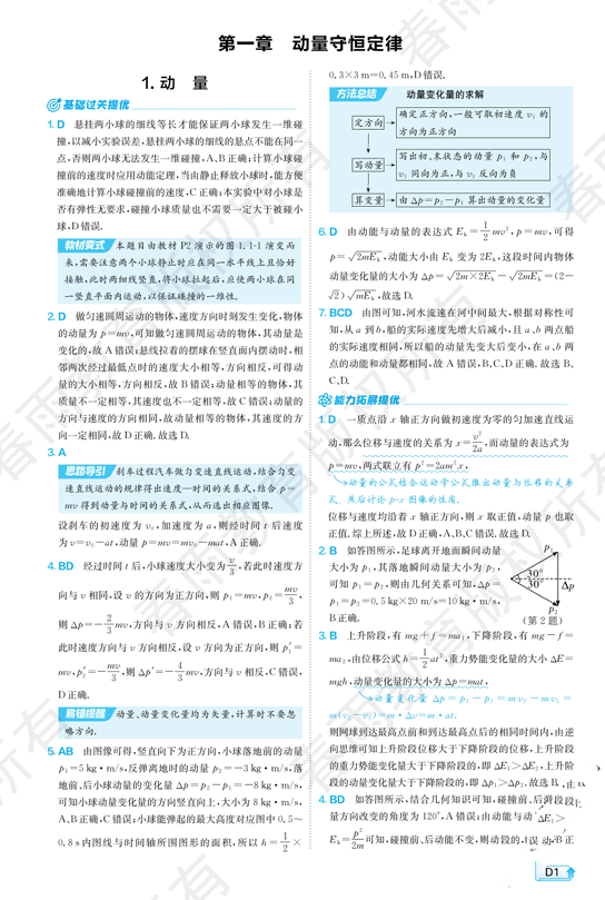 2026《高中物理•实验班提优训练》6D解析选修一(RJ) 2026《高中物理•实验班提优训练》6D解析选修一(RJ)
