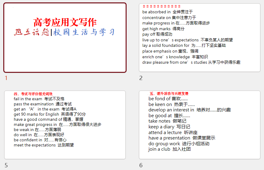 高考应用文校园生活与学习写作素材+课件-2026届高三英语上学期一轮复习专项 高考应用文校园生活与学习写作素材+课件-2026届高三英语上学期一轮复习专项