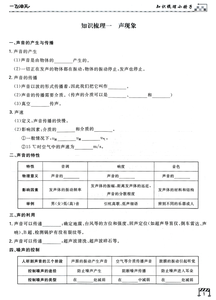 2026一飞冲天-中考专项精品试题分类-物理知识梳理 2026一飞冲天-中考专项精品试题分类-物理知识梳理