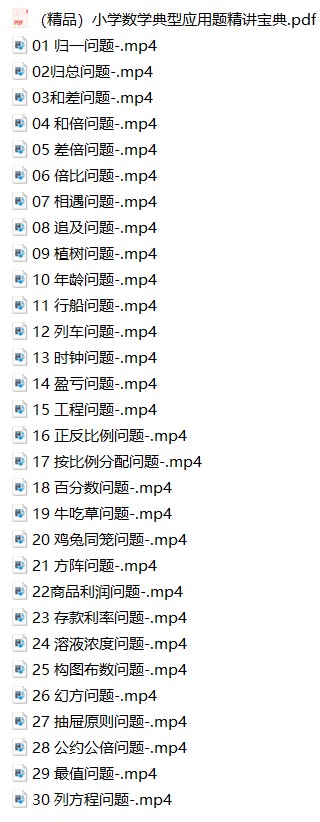 【视频】小学数学奥数网课合集6-1